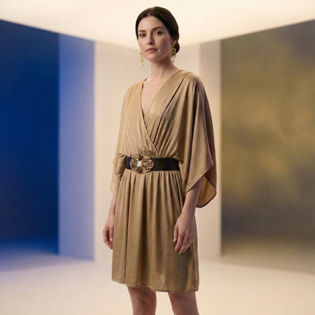 Vestido crema talla hasta la 46 (copia)