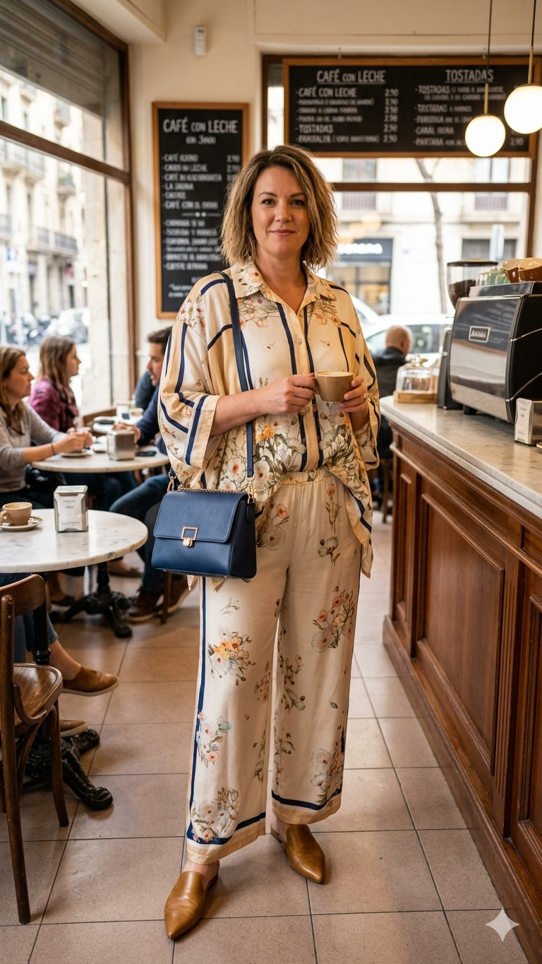 Conjunto estampado pantalon camisa talla hasta las 42