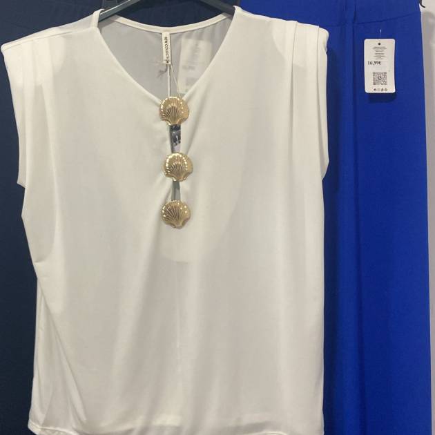 Blusa blanca talla hasta la 54